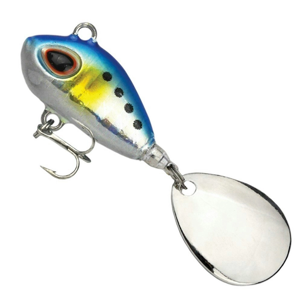 5cm/10gm Storm Gomoku Spin Vibration Lure with Flashing Tail Blade -Blue Sardine