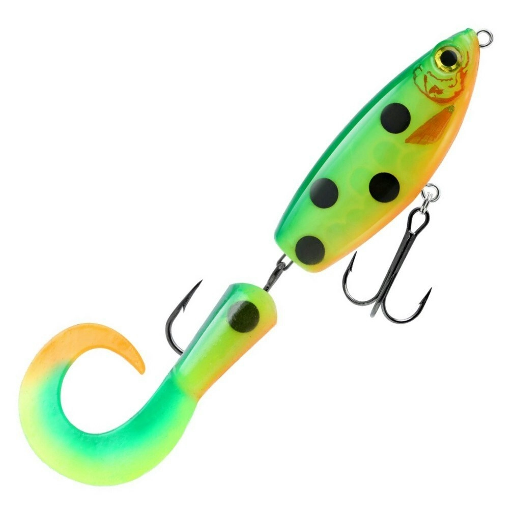 21cm Storm R.I.P. Seeker Jerk Rigged Fishing Lure With Spare Tail-Green Tiger UV