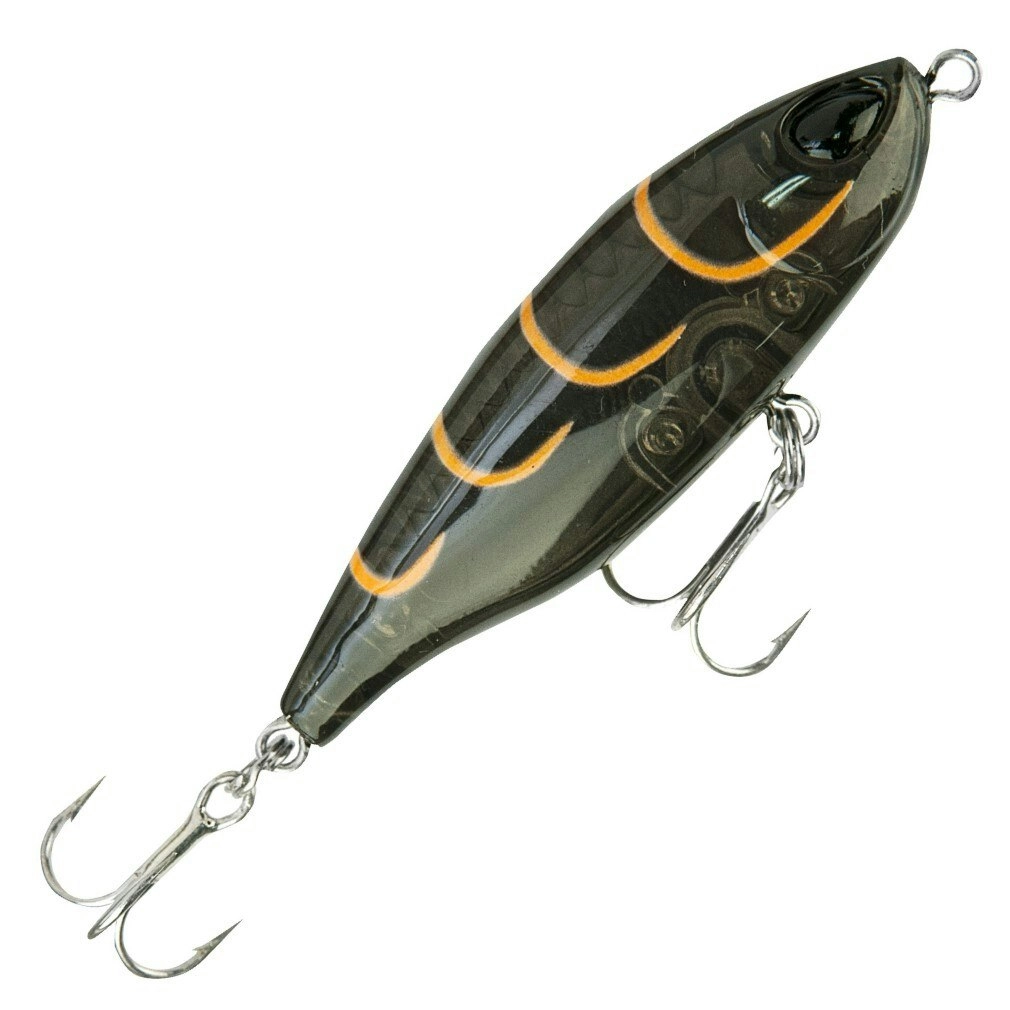 45mm Storm Gomoku Pencil Topwater Hard Body Lure - Black Tiger Prawn