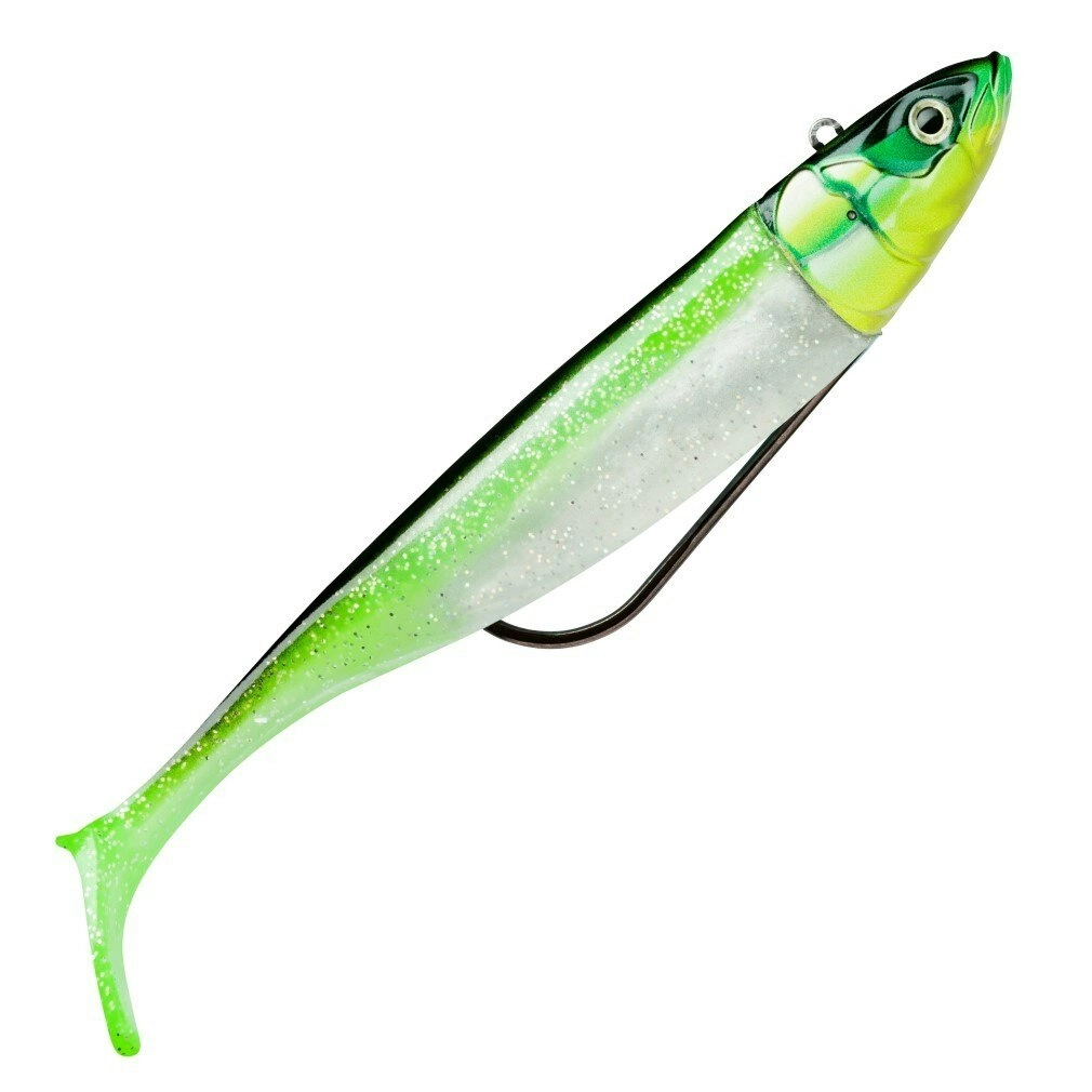 2 Pack of 17cm Storm Biscay Deep Shad Soft Body Fishing Lures - Coastal Green