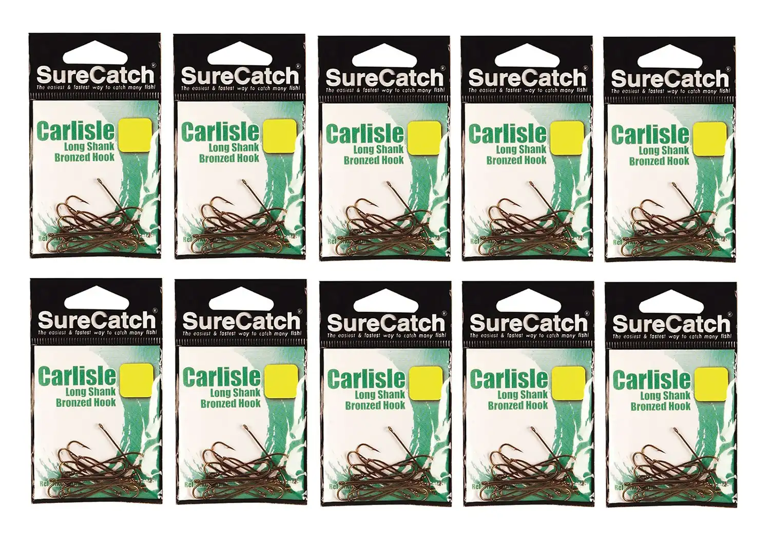 10 Packs of Surecatch Longshank Bronze Carlisle Fishing Hooks