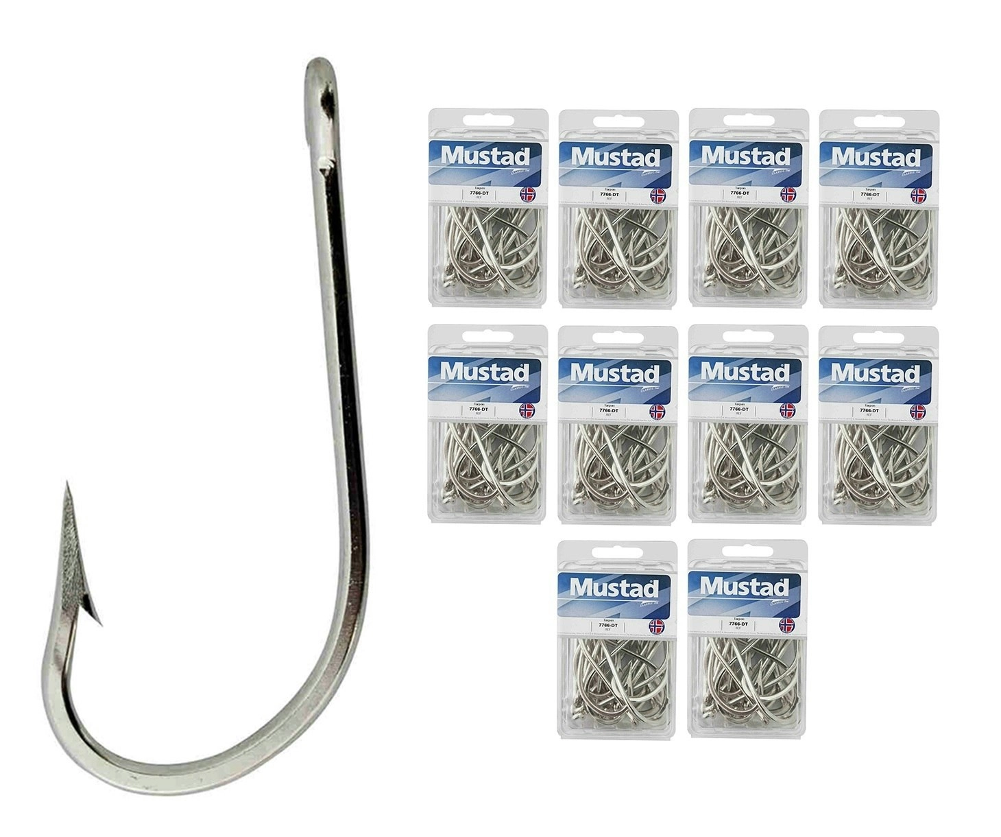 10 Boxes of Mustad 7766D Duratin Tarpon Fishing Hooks