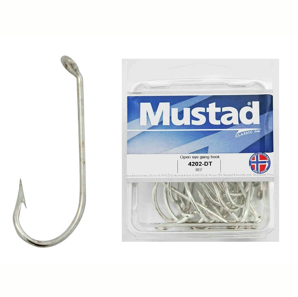 100 x Mustad 4202D 2x Strong Kirby Open Eye Fishing Hooks