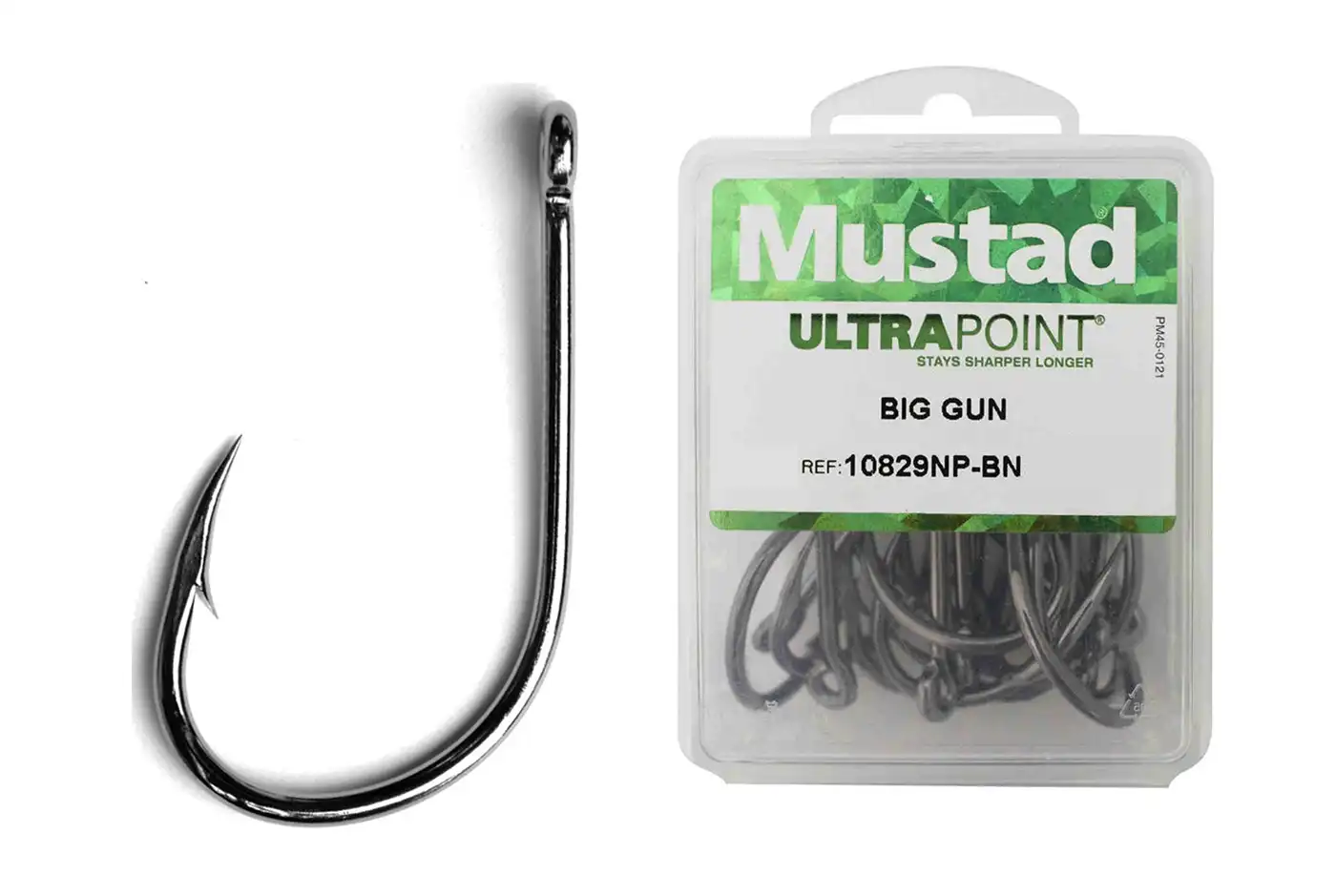 100 x Mustad 10829NPBLN Big Gun Kirbed Chemically Sharpened Fishing Hooks