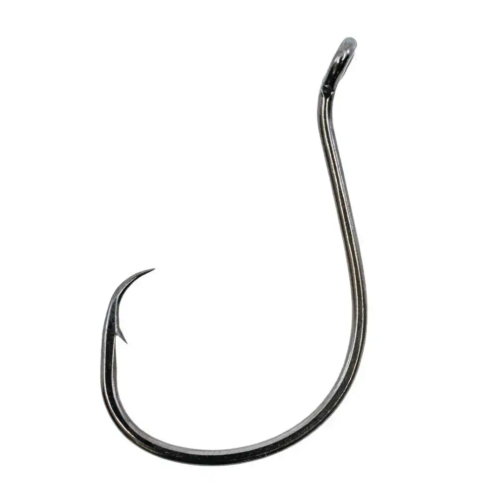 25 Pack of Shogun T490 Black Octopus Circle Fishing Hooks - Chemically Sharpened