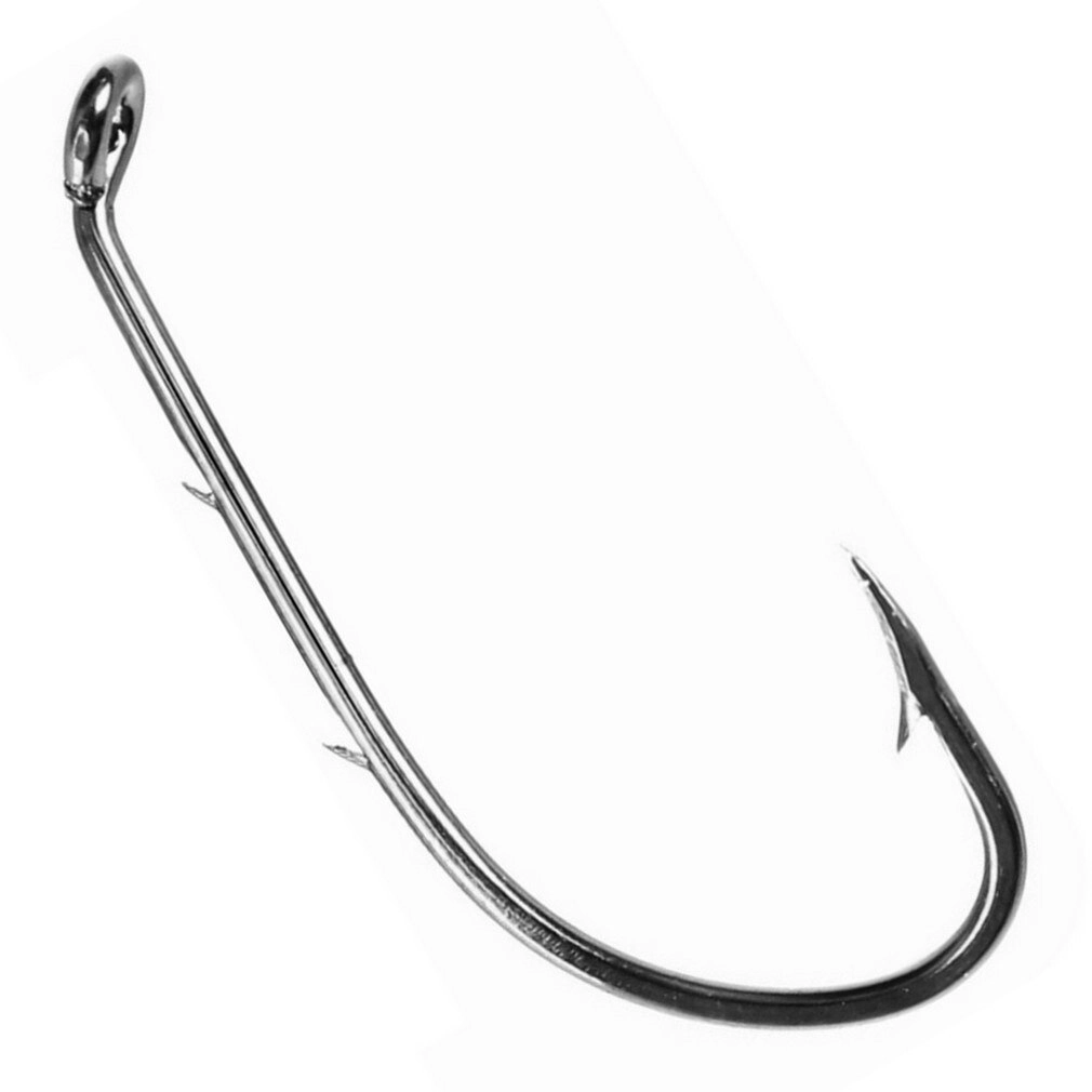 50 Pack of Eagle Claw 6030N Nickel Double Sliced Baitholder Fishing Hooks