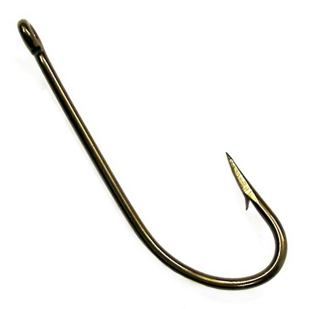 1 Box of Eagle Claw 6039B 2X Strong Bronze Kendal Kirby Fishing Hooks