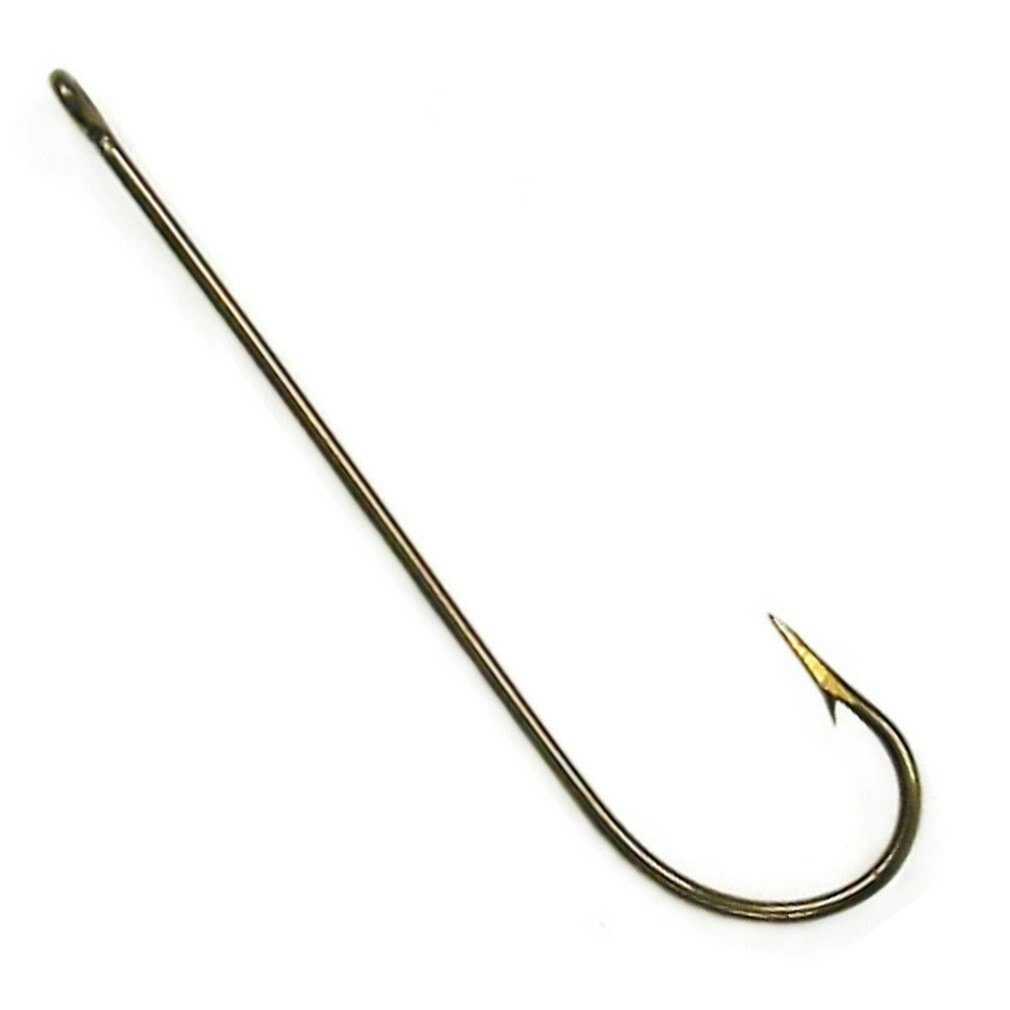 50 Pack of Eagle Claw 6044B Bronze Long Shank Fishing Hooks