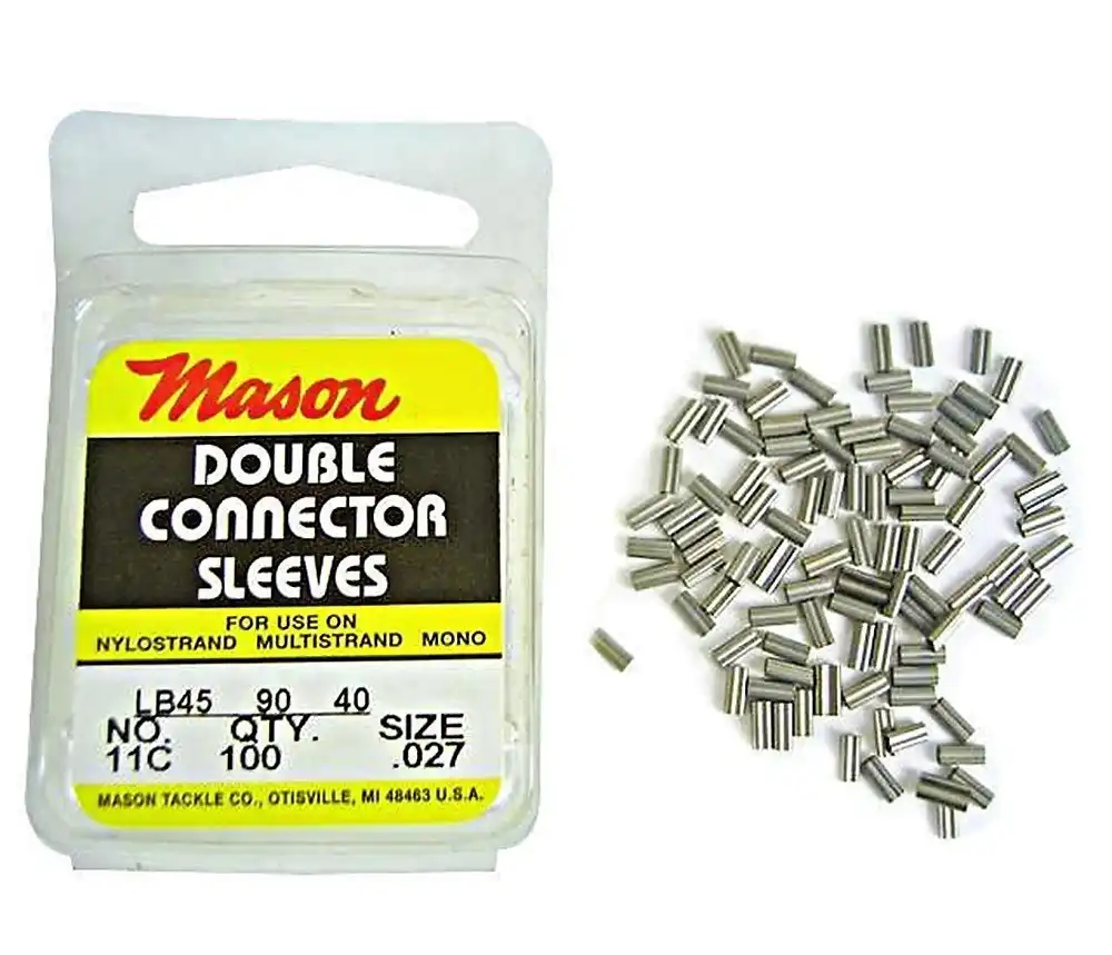 100 x Size 11 Mason Crimps - Crimping Connector Sleeves for Fishing Wire/Line