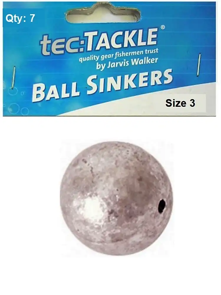 7 x Jarvis Walker 3 Ball Sinkers - Pre Packed 3 Ball Fishing Sinkers