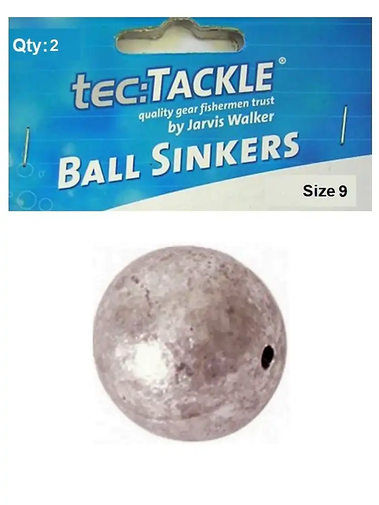 2 x Jarvis Walker 9 Ball Sinkers - Pre Packed 9 Ball Fishing Sinkers