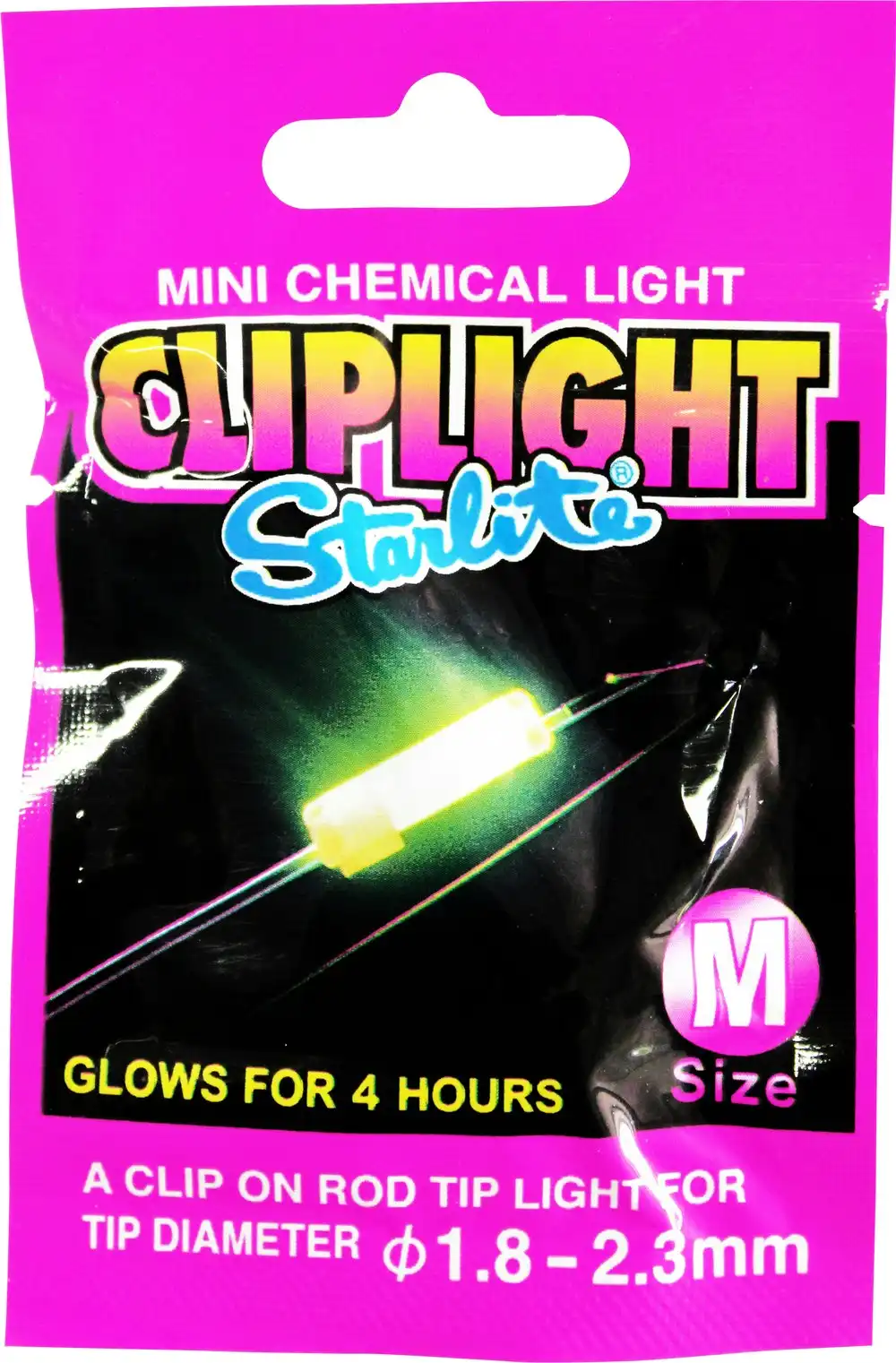 Medium Size Starlite Chemical Cliplight-Clip on Fishing Rod Tip Light-Glow Stick