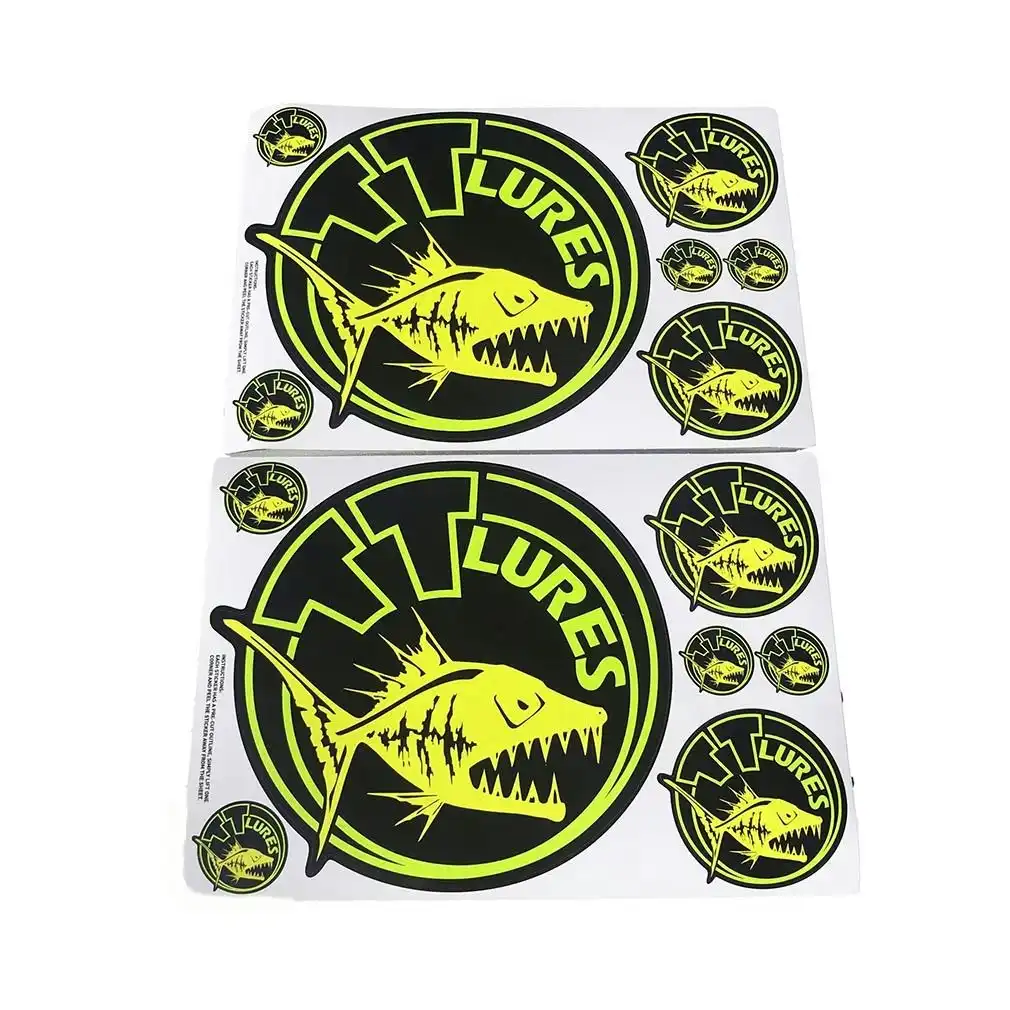 TT Lures Team TT Sticker Pack - 16 Assorted Fishing Stickers - Boat Decals