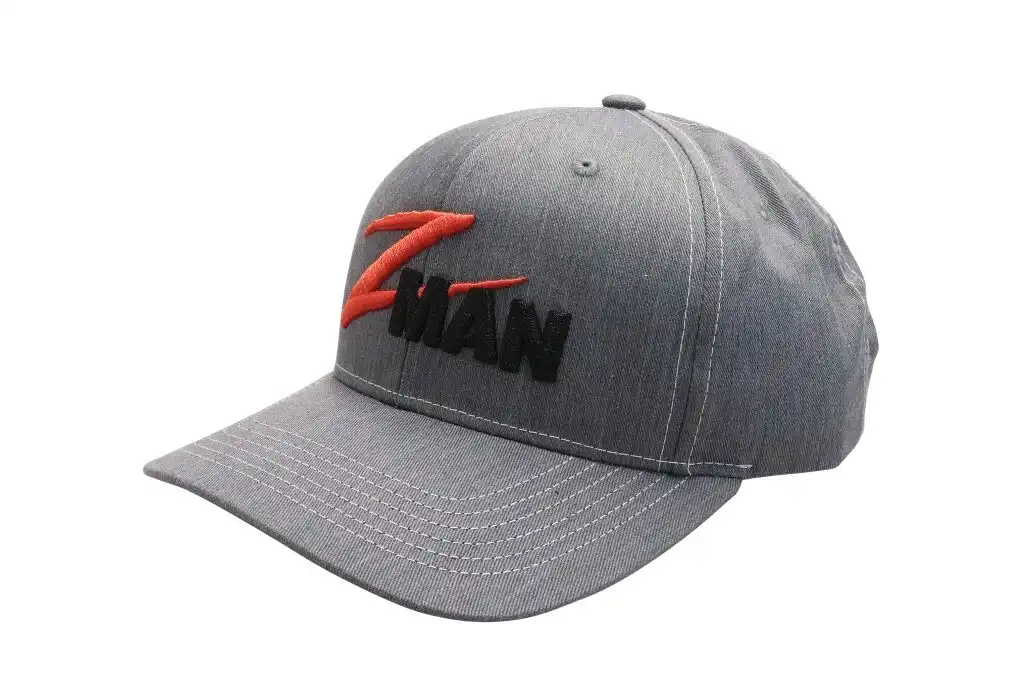 Zman Heather Grey Premium Cap - Fishing Hat with Snap Closure