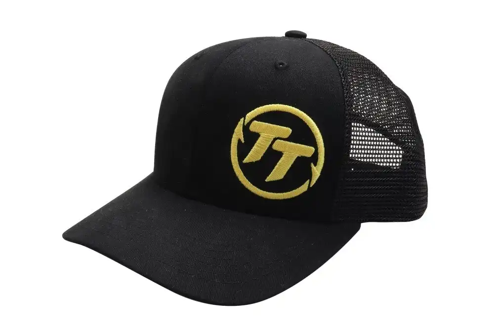 TT Fishing Black Trucker Cap with Adjustable Snap Closure