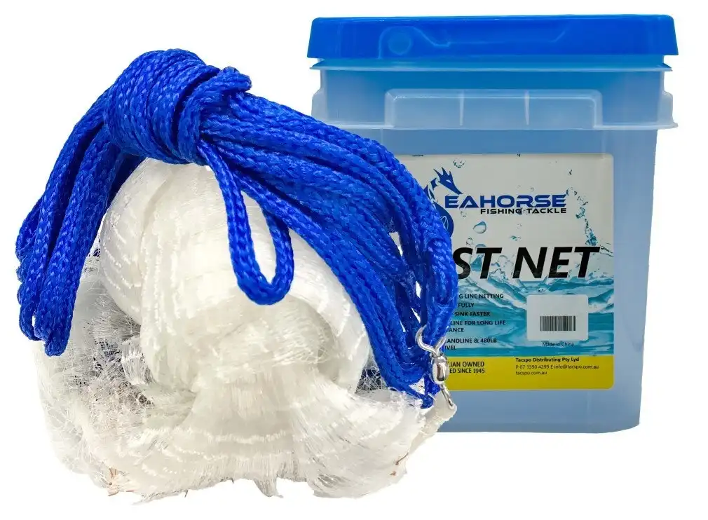 Seahorse Bottom Pocket 7ft Mono Cast Net with 1 Inch Mesh