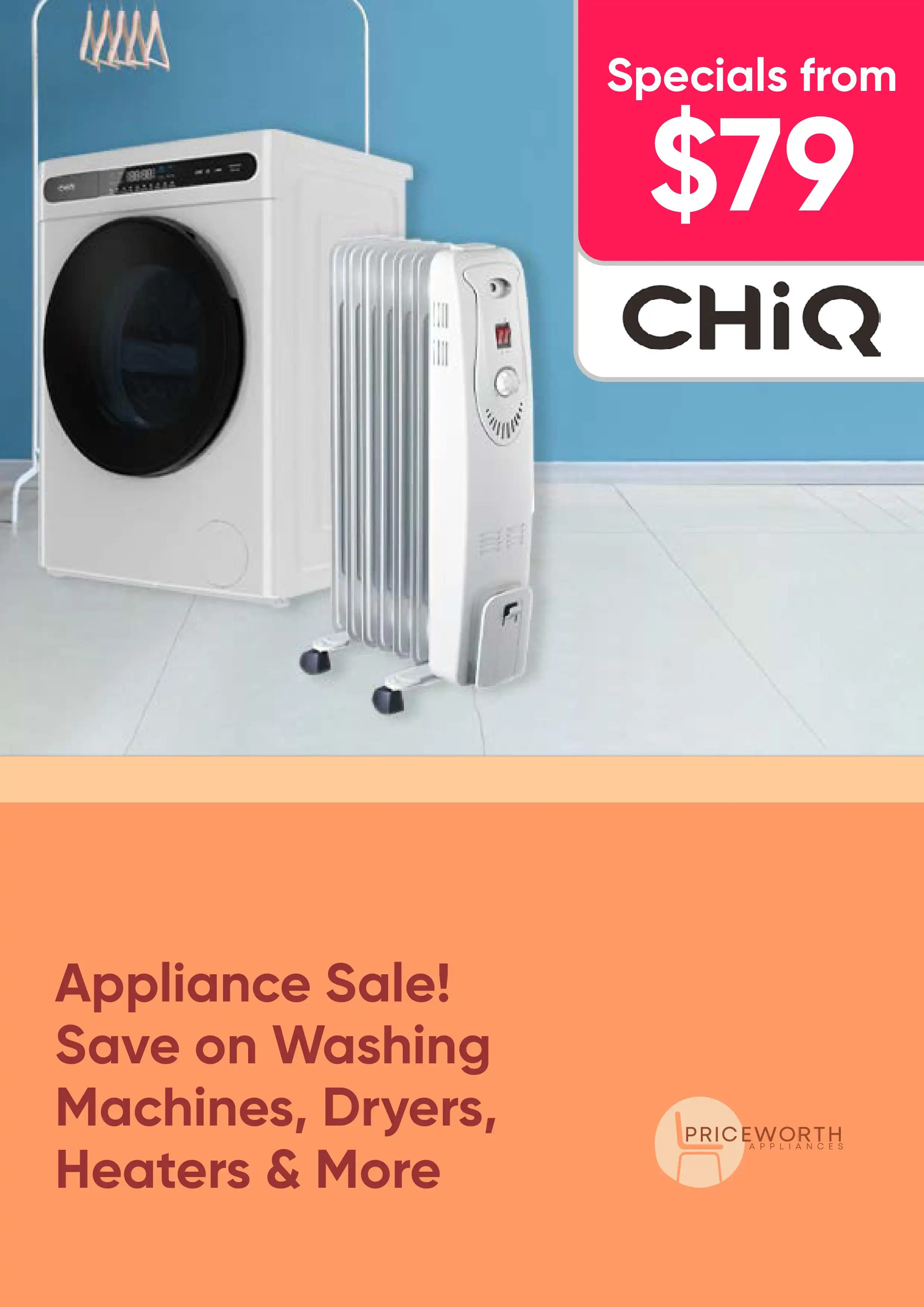 Appliance Sale! Save on Washing Machines, Dryers, Heaters & more