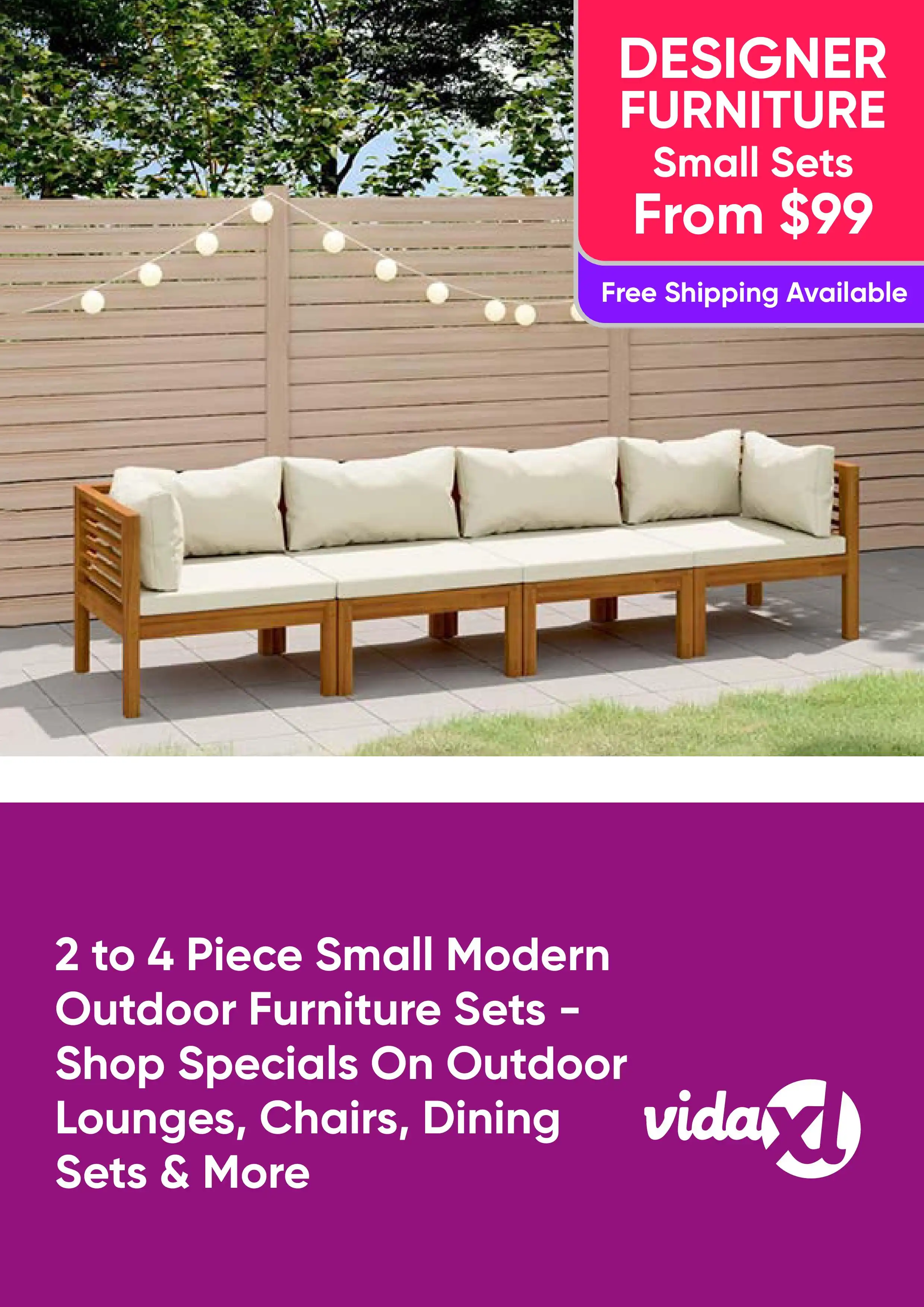 2 to 4 Piece Small Modern Outdoor Furniture Sets - Shop Specials On Outdoor Lounges, Chairs