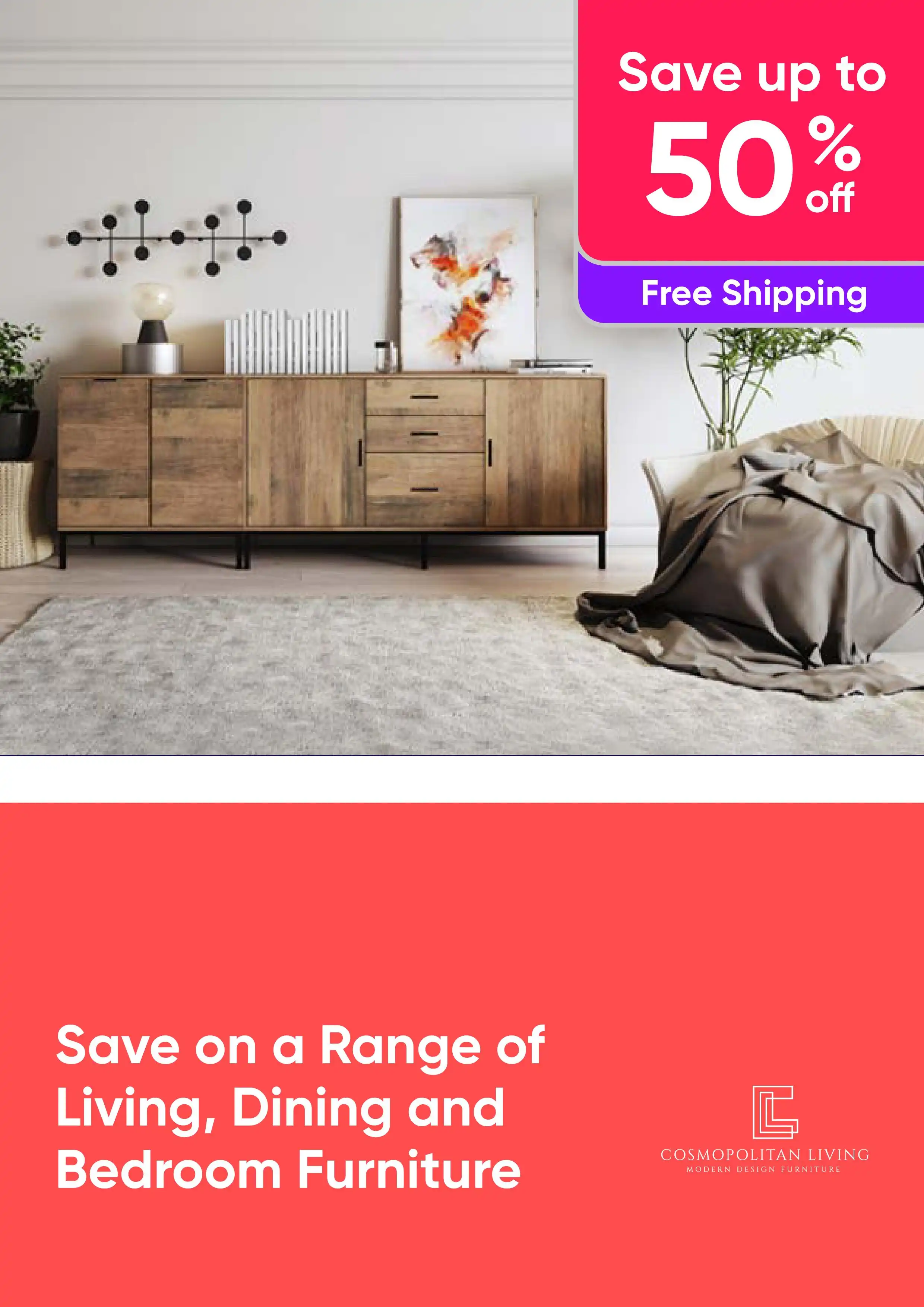 Furniture on Sale - Save Up to 50% Off RRP on a Range of Living, Dining and Bedroom Furniture